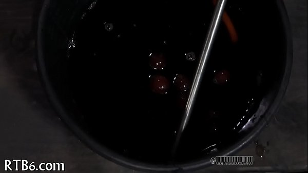 Painful clamping for beauty'_s milk shakes