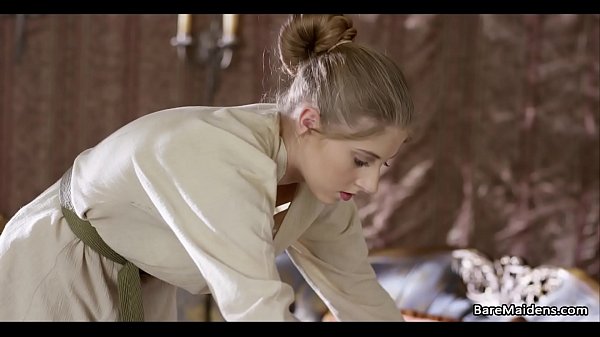 Maid plays with her pussy in her Lady'_s room