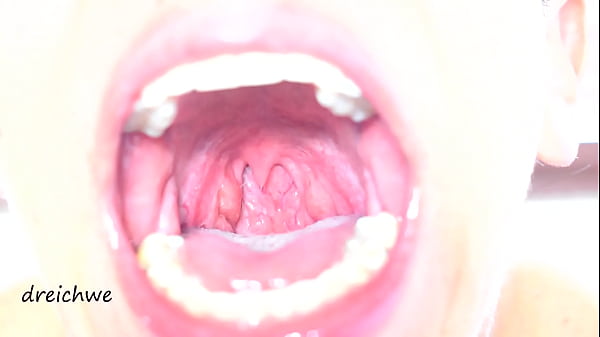 Delicious wide open mouth with lots of saliva
