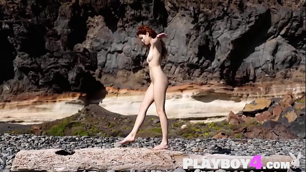Amazing redhead big ass model Heidi Romanova posed outdoor totally naked
