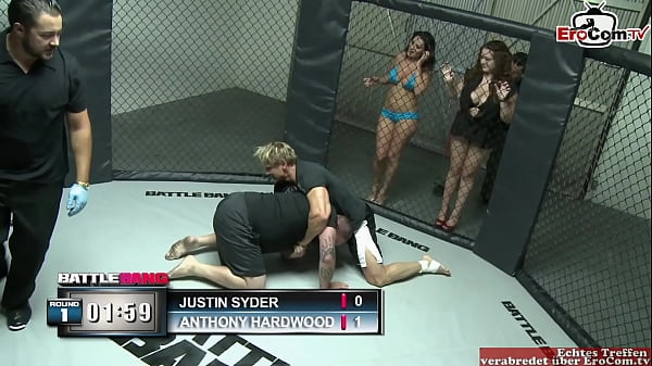 Chubby brunette slut with big tits fucks with a fighter