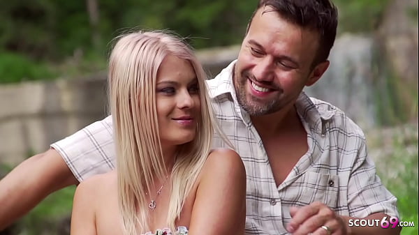 Romantic outdoor sex by young couple on German vacation