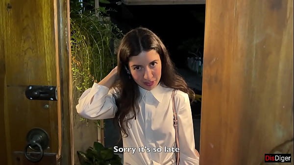 Girl next door came late at night to see my villa, but it was just an excuse to... Creampie