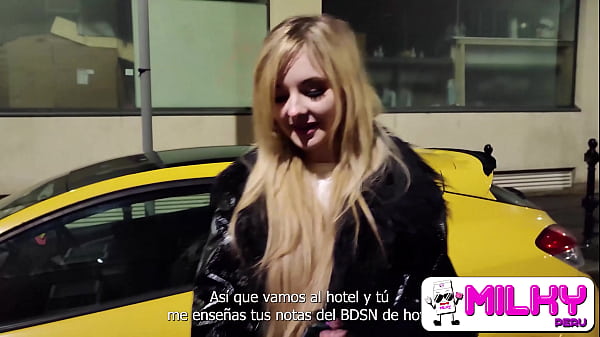 Beautiful slim blonde agrees to go to the hotel for a hot photo session