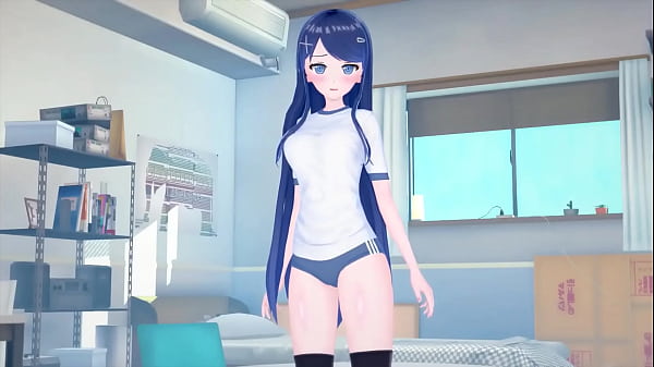 Chica anime de pelo azul apretada toma una polla ENORME y la chupa hasta dejarla seca (Hentai) ¡Koikatsu!