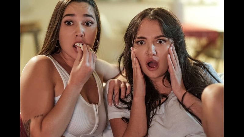 Lesbian step sisters 9 scene 3 movie night karlee grey, charlotte cross (auto voice acting)